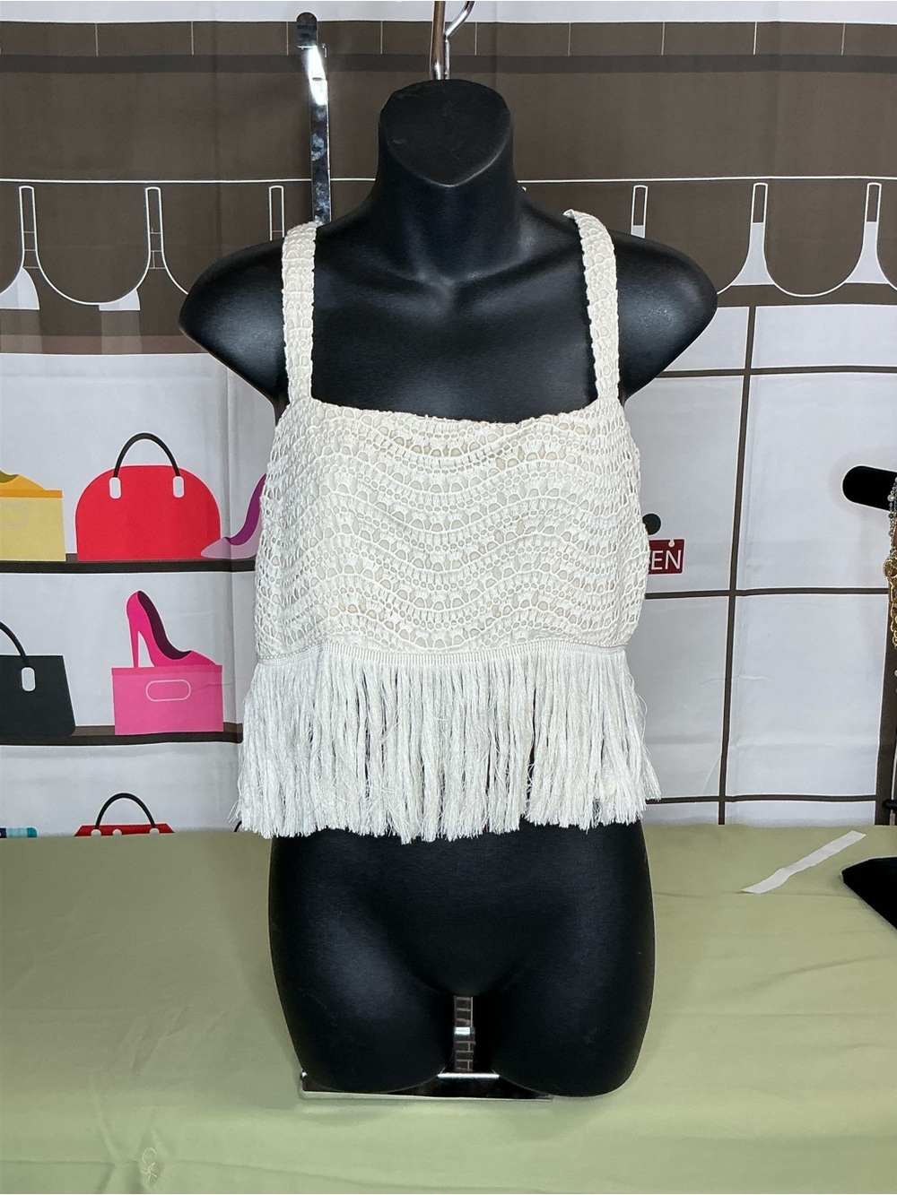 Antonio Melani sz 6 Crochet Fringe Tank Top #2349